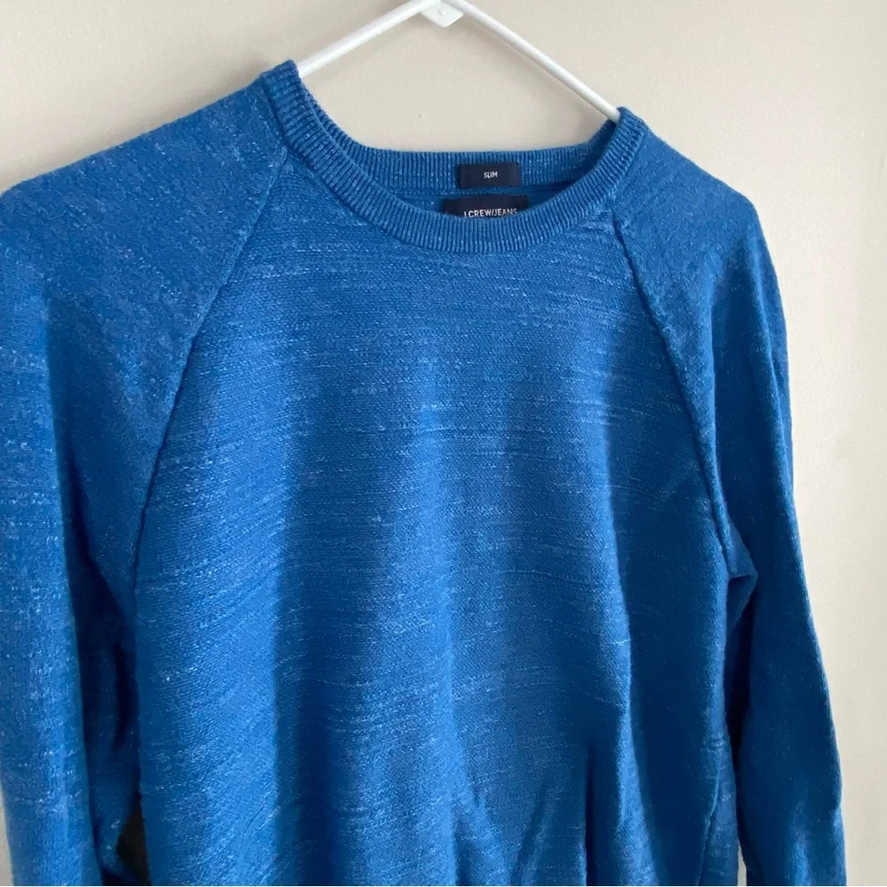 Men’s J. Crew Slim Fit 100% Cotton Lightweight Crewneck Sweater Blue Size M